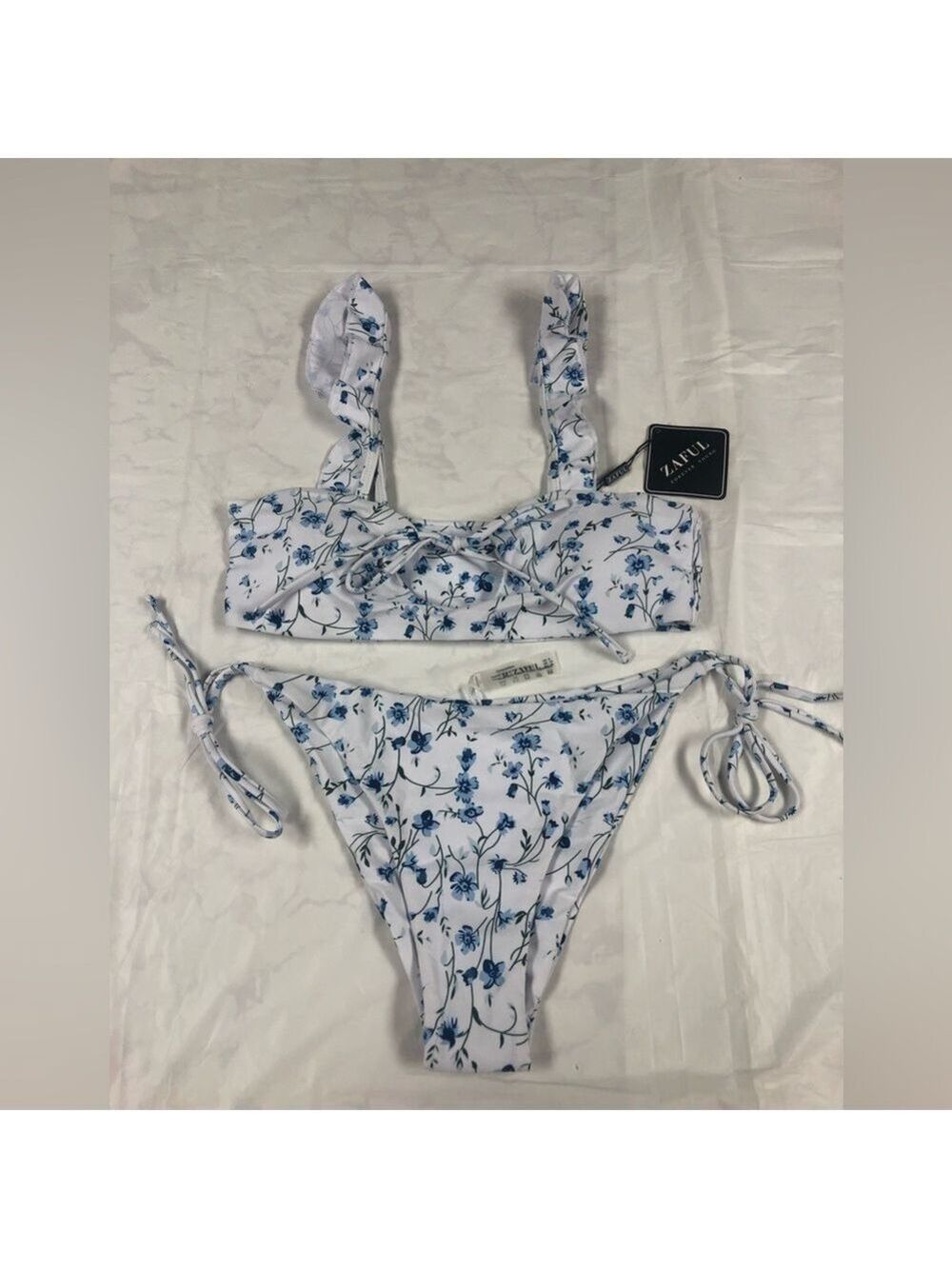 ZAFUL 2 PIECE FLORAL BIKINI SWIMSUIT SIZE 6